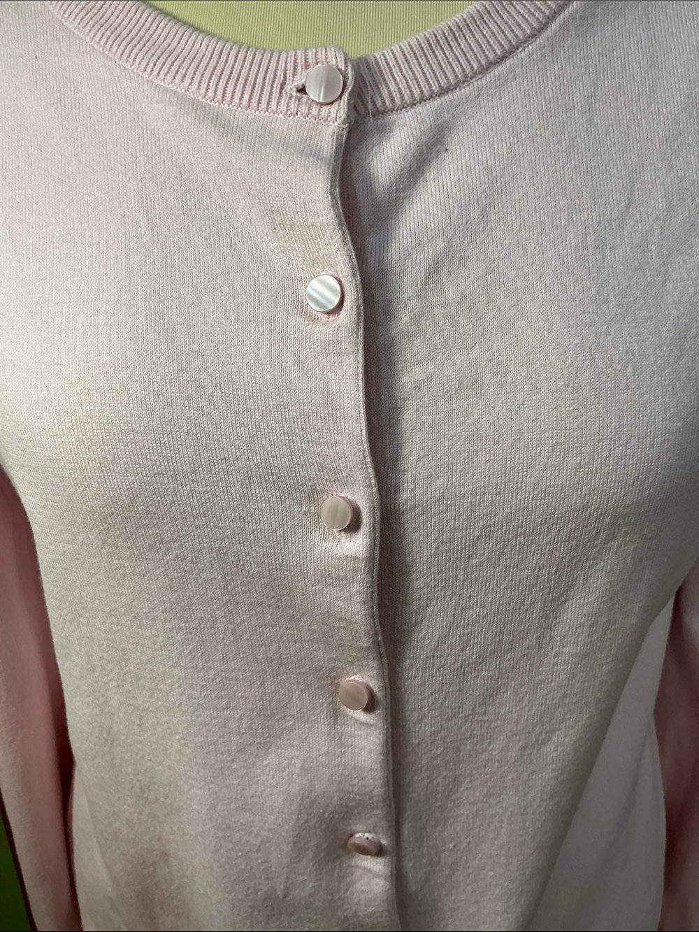 Talbots Light Pink Button-Front Cardigan - Picture 2 of 5